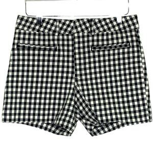 Anthropologie Black and White Gingham High-Waist Shorts
